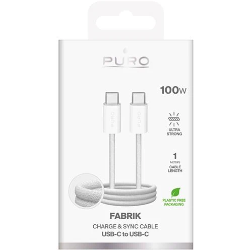Cabo TPE USB-C Puro Fabrik 1m - Branco - Image 2