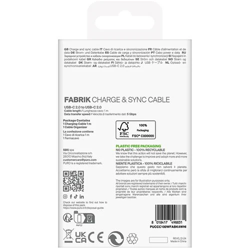 Cabo TPE USB-C Puro Fabrik 1m - Branco - Image 3