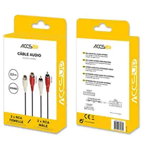 Cabo Áudio 2x RCA Accsup 2.5m - Preto - Image 2