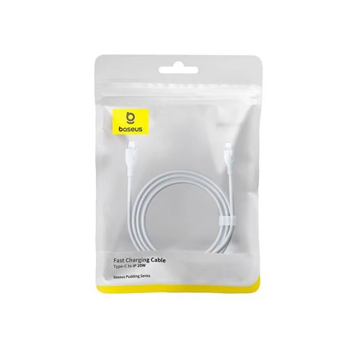 Cabo USB - C para Lightning Baseus Pudding Series 1.2m - Branco - Image 3