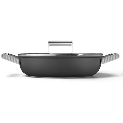 Caçarola Baixa Antiaderente Smeg Anni 50 DPF2812BLM | 28cm - Preto - Image 2
