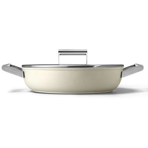 Caçarola Baixa Antiaderente Smeg Anni 50 DPF2812CRM | 28cm - Creme - Image 2