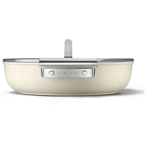 Caçarola Baixa Antiaderente Smeg Anni 50 DPF2812CRM | 28cm - Creme - Image 3