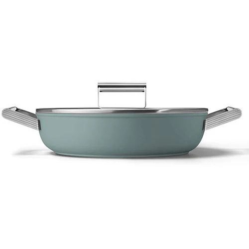 Caçarola Baixa Antiaderente Smeg Anni 50 DPF2812EGM | 28cm - Verde esmeralda - Image 2