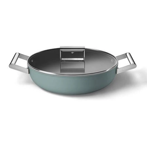 Caçarola Baixa Antiaderente Smeg Anni 50 DPF2812EGM | 28cm - Verde esmeralda - Image 6