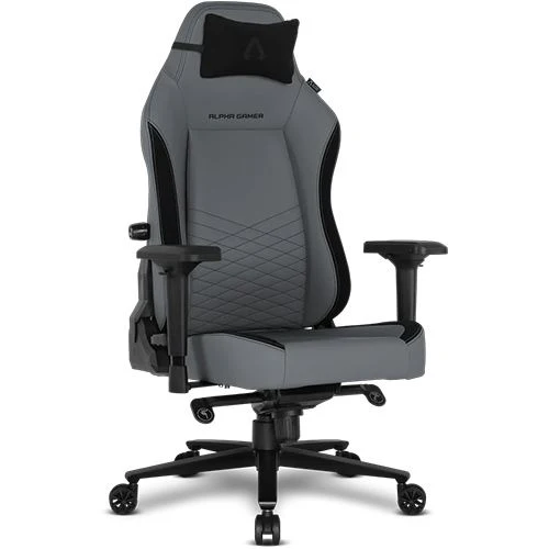 Cadeira Gaming Alpha Gamer Alegra Pele Sintética PU - Cinzento - Image 2