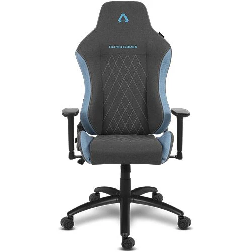 Cadeira Gaming Alpha Gamer Gaia V2 | Tecido - Cinzento Escuro e Azul