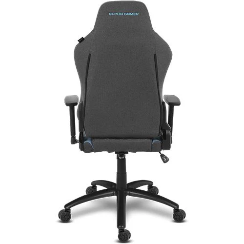 Cadeira Gaming Alpha Gamer Gaia V2 | Tecido - Cinzento Escuro e Azul - Image 4