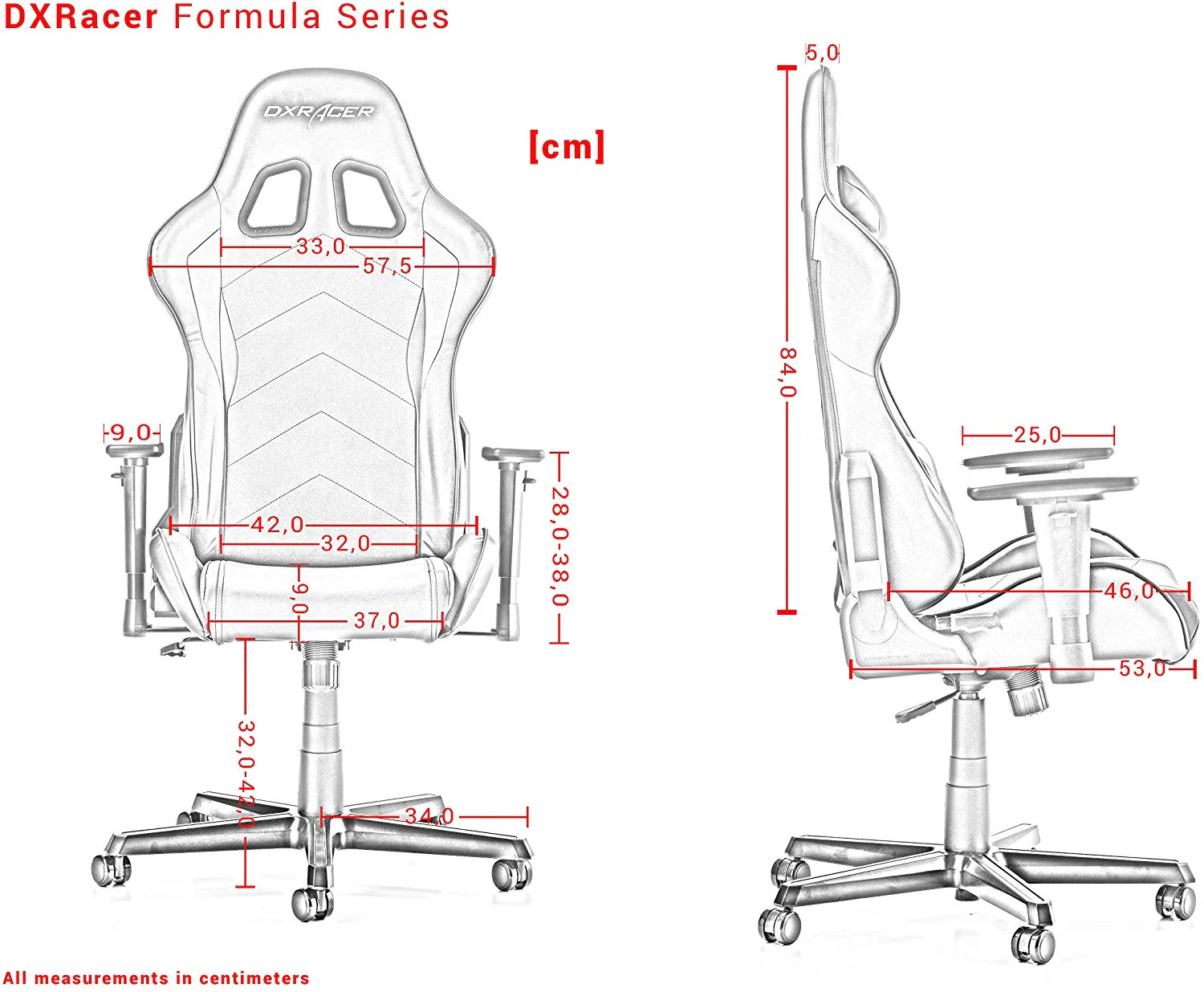 Cadeira Gaming DXRacer Formula F08-Preto e Azul - Image 5