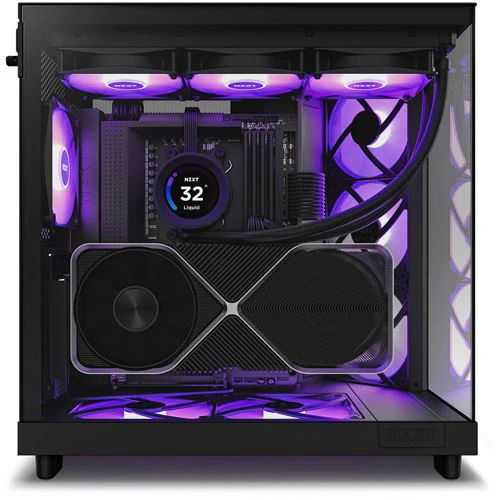 Caixa ATX NZXT H6 Flow - RGB -  Preta + Vidro Temperado - Image 11