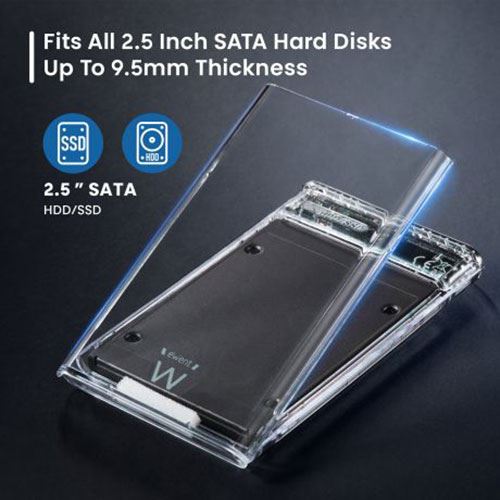 Caixa para Disco SATA 2.5" Ewent EW7064 USB-C - Transparente - Image 2