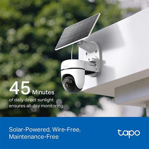 Câmara de Segurança Inteligente TP-Link TC90 KIT | Wi-Fi Exterior Pan/Tilt + Painel Solar - Image 6