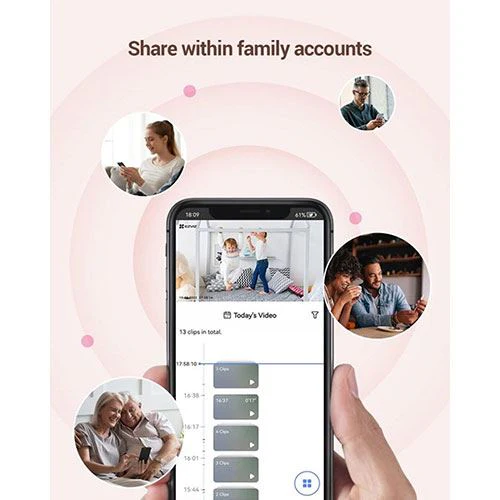 Câmara de Vigilancia Wi-Fi para Bebés Ezviz BM1 FHD - Rosa - Image 4