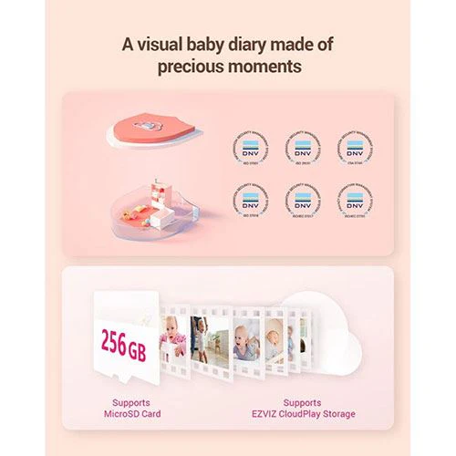 Câmara de Vigilancia Wi-Fi para Bebés Ezviz BM1 FHD - Rosa - Image 6