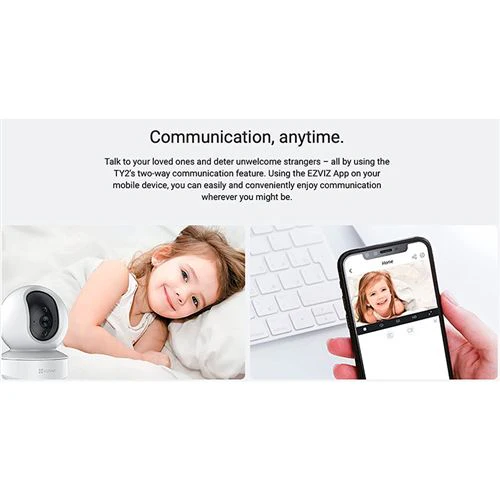 Câmara de Segurança Inteligente Wi-Fi EZVIZ TY2 360º Wi-Fi com Visão Noturna - FHD 1080p - Image 5