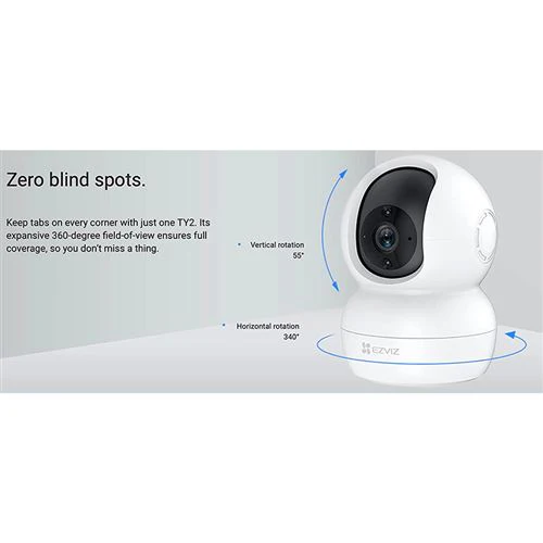 Câmara de Segurança Inteligente Wi-Fi EZVIZ TY2 360º Wi-Fi com Visão Noturna - FHD 1080p - Image 7