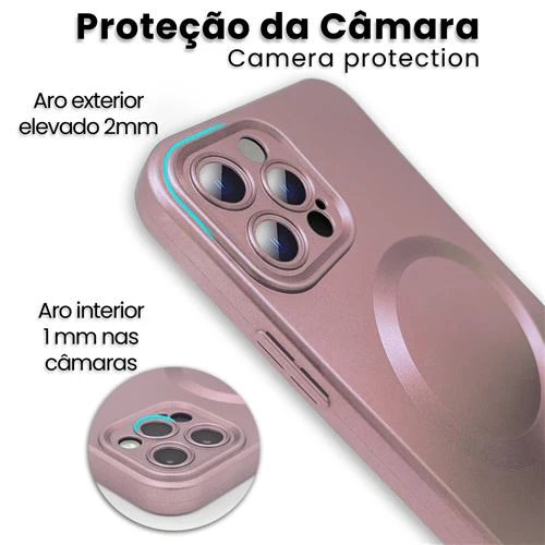 Capa 4-OK Metalizada com MagSafe para Apple iPhone 14 - Rose Gold - Image 2