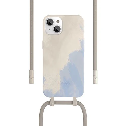 Capa Bio + Cordão Bege Woodcessories para Apple iPhone 14 - Bege e Azul - Image 2