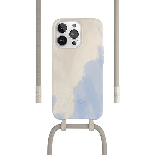 Capa Bio + Cordão Bege Woodcessories para Apple iPhone 14 Pro Max - Bege e Azul - Image 2