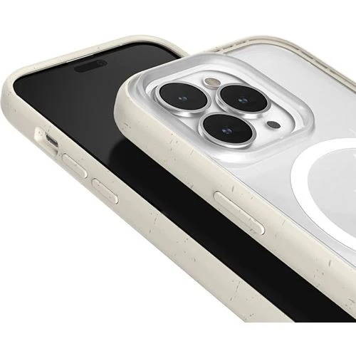 Capa Bio Woodcessories com MagSafe para Apple iPhone 14 Pro Max - Branco Transparente - Image 10