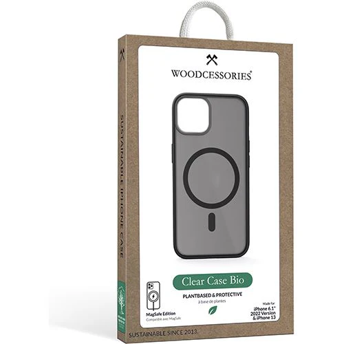 Capa Bio Woodcessories com MagSafe para Apple iPhone 14 Pro - Preto Transparente - Image 12
