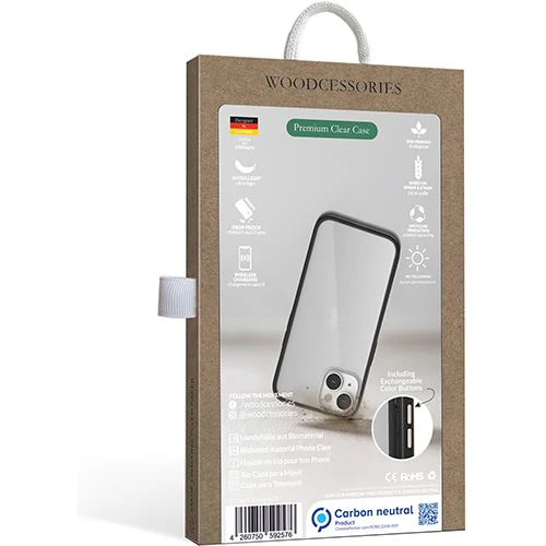 Capa Bio Woodcessories para Apple iPhone 14 - Preto Transparente - Image 16
