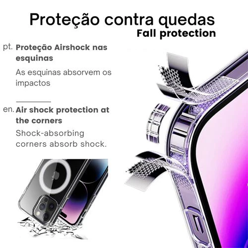 Capa Icoveri com MagSafe para Apple iPhone 15 Plus - Transparente - Image 3