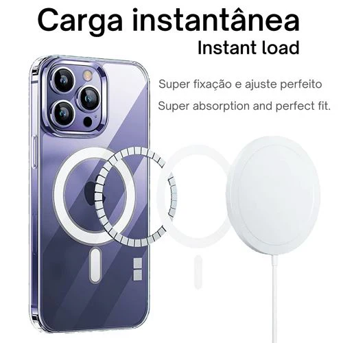 Capa Icoveri com MagSafe para Apple iPhone 15 Plus - Transparente - Image 6