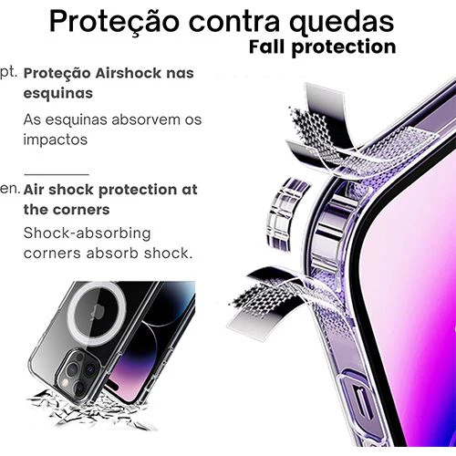Capa Icoveri com MagSafe para iPhone 14 - Transparente - Image 3