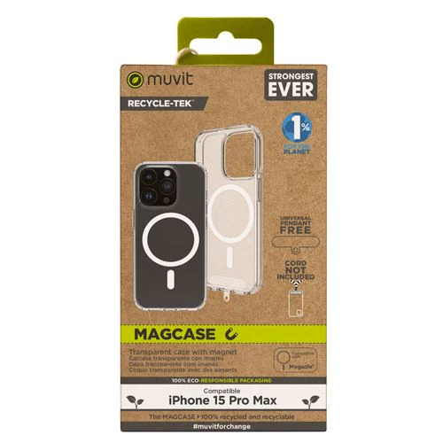 Capa Muvit Recycle-Tek com MagSafe para iPhone 15 Pro - Transparente - Image 2