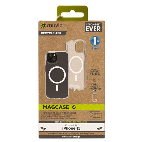 Capa Muvit Recycle-Tek com MagSafe para iPhone 15 - Transparente - Image 2