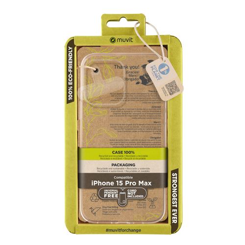 Capa Muvit Recycle-Tek para iPhone 15 Pro Max- Transparente - Image 4