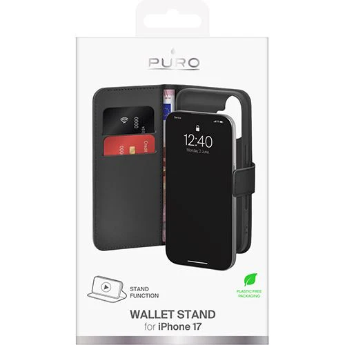 Capa Puro Wallet Book Stand para iPhone 17 - Preto - Image 2