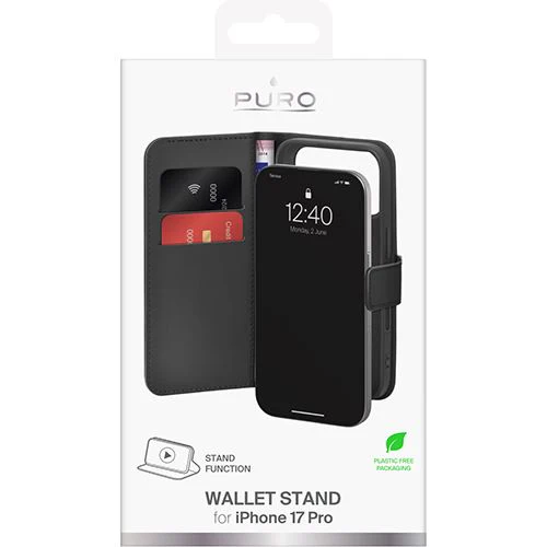 Capa Puro Wallet Book Stand para iPhone 17 Pro - Preto - Image 2