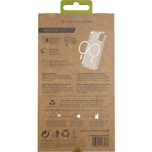 Capa Recycle-Tek Muvit com MagSafe para Apple iPhone 14 - Transparente - Image 5