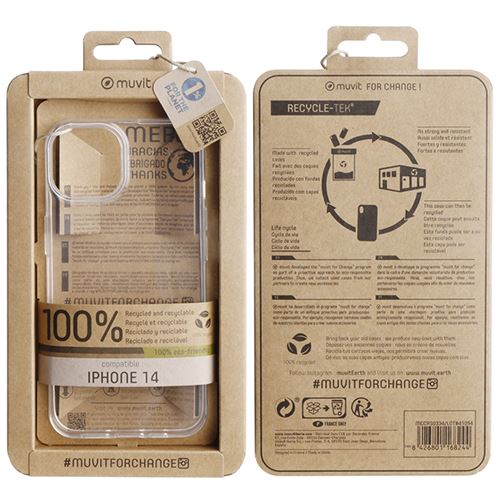 Capa Recycle-Tek Muvit para Apple iPhone 14 - Transparente - Image 4
