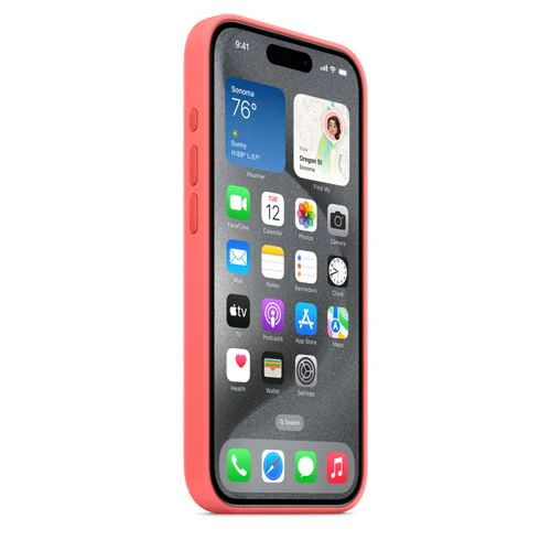 Capa Silicone Apple com MagSafe para iPhone 15 Pro - Goiaba - Image 3