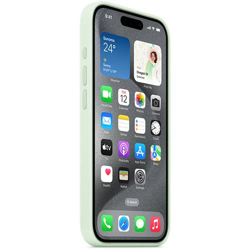 Capa Silicone Apple com MagSafe para iPhone 15 Pro - Verde Menta Suave - Image 2