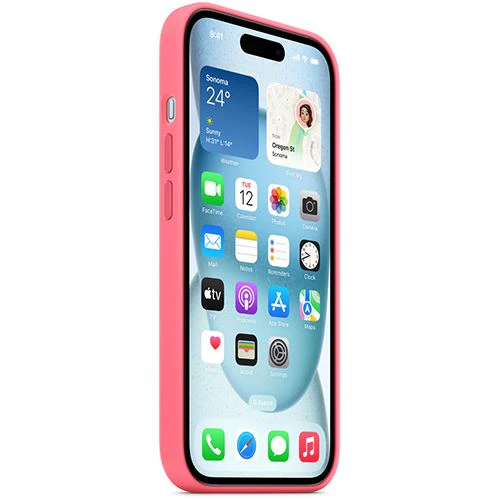 Capa Silicone Apple com MagSafe para iPhone 15 - Rosa - Image 2