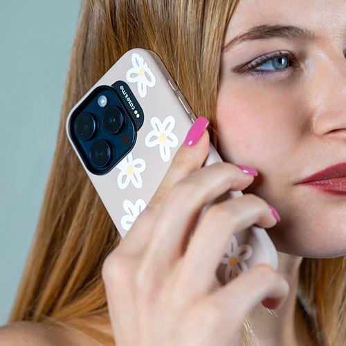 Capa Silicone Case And Me Beyoutiful para iPhone 15 - Bege/ Flores 3D - Image 3