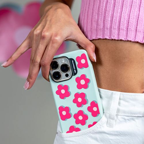 Capa Silicone Case And Me Jelly - Verde / Flores 3D - Image 4