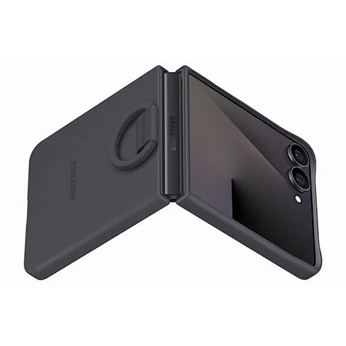Capa Silicone com Anel Samsung para Z Flip7 - Preto - Image 3