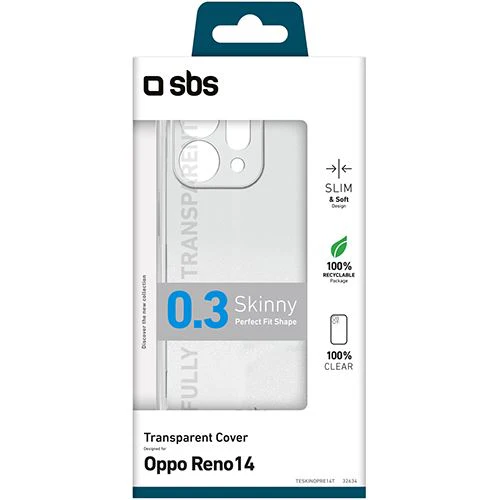 Capa Silicone SBS Skinny 0.3 para OPPO Reno 14 - Transparente - Image 2