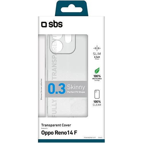 Capa Silicone SBS Skinny 0.3 para OPPO Reno 14F - Transparente - Image 2