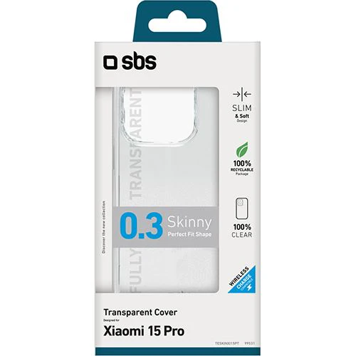 Capa Silicone SBS Skinny 0.3 para Xiaomi 15 Pro - Transparente - Image 2