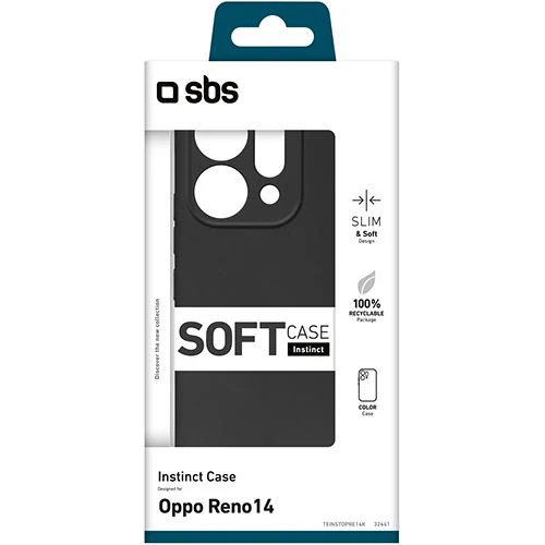 Capa Silicone SBS Soft Instinct para OPPO Reno 14 - Preta - Image 2