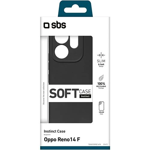 Capa Silicone SBS Soft Instinct para OPPO Reno 14F - Preta - Image 2