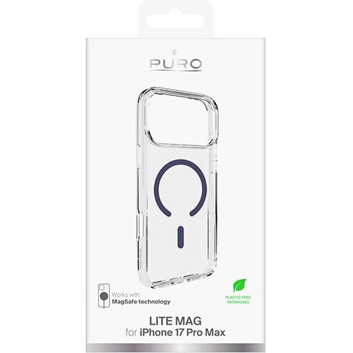 Capa TPU com MagSafe Puro Lite Mag para iPhone 17 Pro Max- Transparente / Azul - Image 2