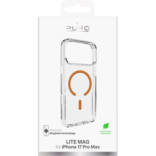 Capa TPU com MagSafe Puro Lite Mag para iPhone 17 Pro Max- Transparente / Laranja - Image 2