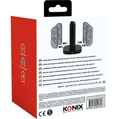 Carregador 4 em 1 Konix para Nintendo Switch 2 - Preto - Image 4